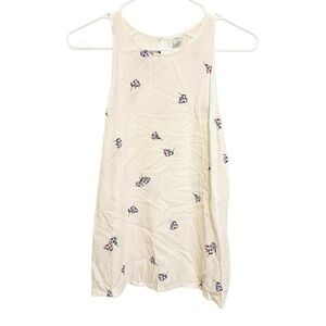 2/$15 Old Navy White Floral Sleeveless Blouse Top | Size S